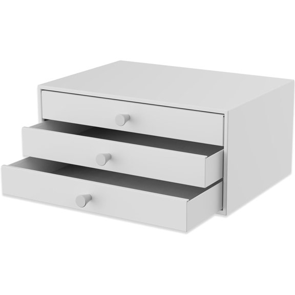 Desktop Drawers, Metal Desk Organizer with Drawer Storage Organizer for A4 File, Desk File Storage Organization for Office, Home, No Assembly Required, White