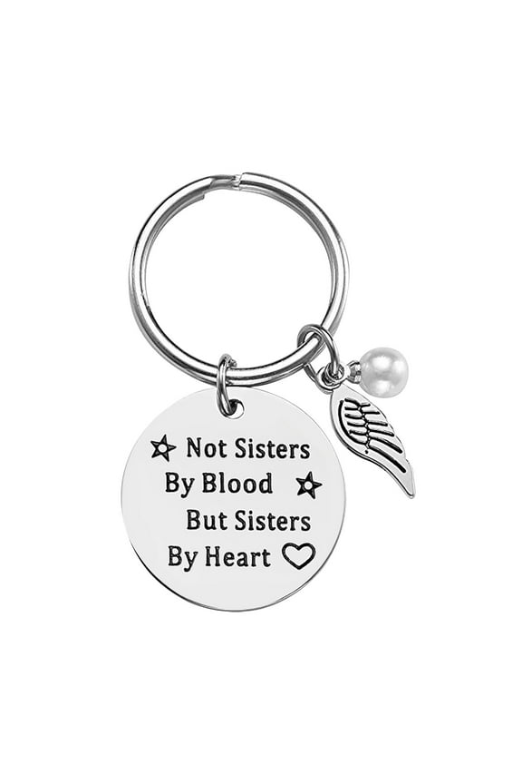 Desktop Dress up Clearance Sale! Nomeni Pearl Fashion Good Jewelry Gift Keychain Keychain Steel Sister Stainless Decoration & Hangs, 1X Keychain Promotion Sale Silver