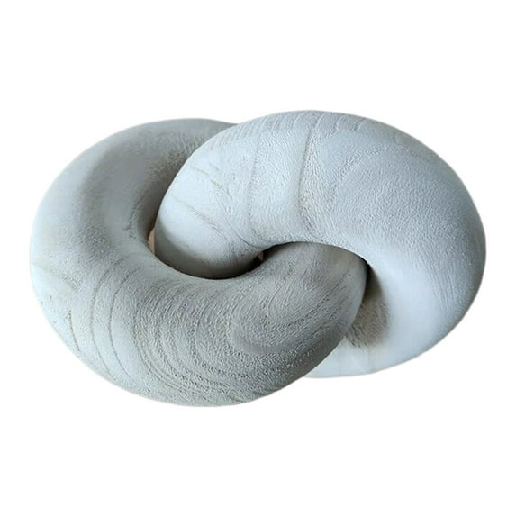 Desktop Dress Up, Ongmies Coffee Table Decor Boho Shelf Decor Home Modern Farmhouse House Decorations for Living Room Wood Knot Decor Natural Chain Decor, White