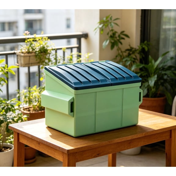 Desktop Dumpster Small Desk Garbage Can With Through Desk Chute For Clean Workspace Magic Disappearing Trash And Under Desk Storage