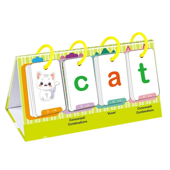 Desktop Educational Alphabet Cards - Early Literacy Learning Set with Picture Associations for 3+ Years