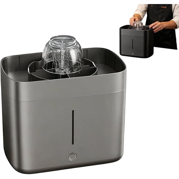 Desktop Electric Glass Rinser, Automatic Cup Washer with Water Tank, Portable, for Home Bar
