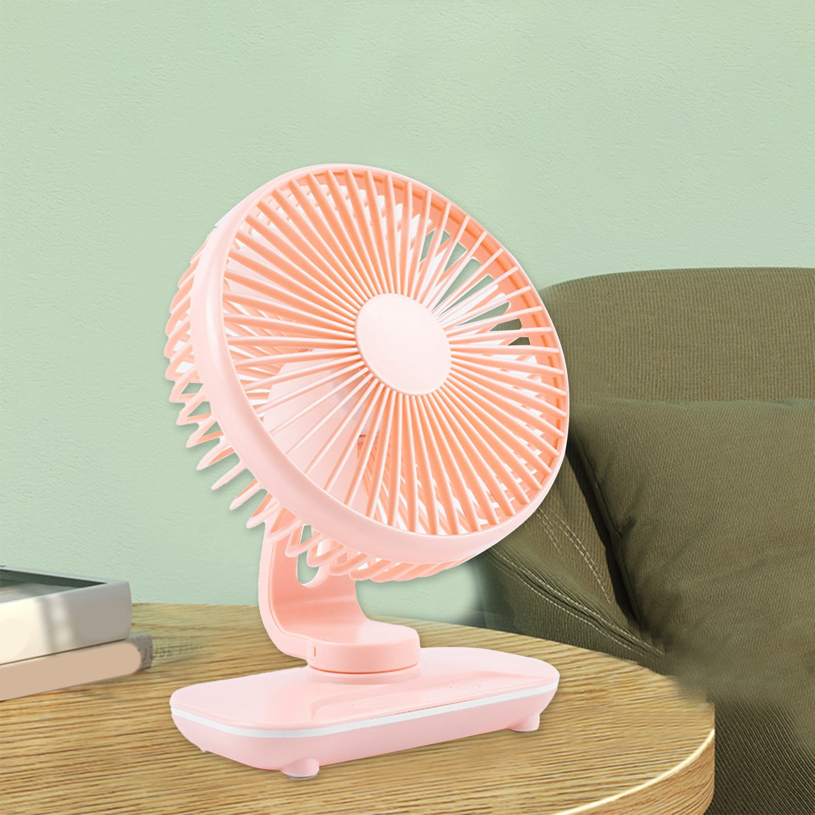 Dual Battery Desktop Fan 10000mAh, 5 Speeds Digital Display USB Rechargeable, Quiet Wide-Angle Air Circulation for Bedroom Office Kitchen Home