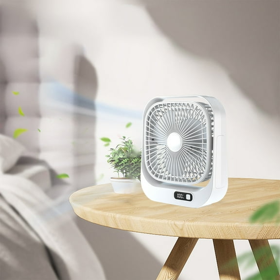 Desktop Fan Mini USB Fan Powerful Air Circulator Personal Fan with 3 Speeds Rechargeable Battery Portable Fan for Home Office Travel