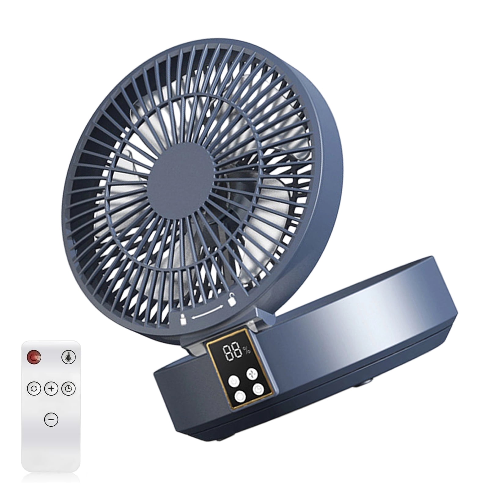 Desktop Fan with Remote Portable Rechargeable LED Light Air Coolers ...