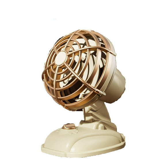 Desktop Fans for Office Quiet Qnjujn Retro Mini Cooling Fan, Portable Desktop Charging Small Fan Office Gift & Home Decor, Quiet Rechargeable Personal Fan