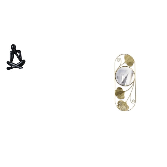 Desktop Figurine Abstract Sculpture Wall Mirror PP Material Suitable for Office Home Living Room Decoration