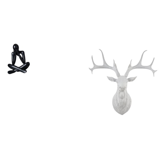 Desktop Figurine Deer Head Statue Abstract Sculpture Lightweight Material for Office Home Living Room Decor