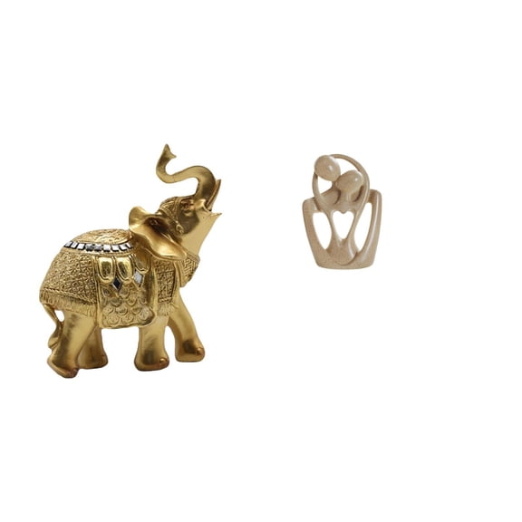 Desktop Figurine Elephant Statue Abstract Sculpture Resin Material for Bedroom Shelf Office Home Decoration