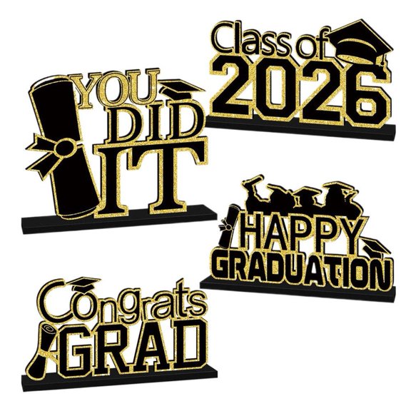 Blarkrus Desktop Ornament Graduation Theme, Graduation Congratulations Display with Gift Design, for Graduation Gift, Black, One Size