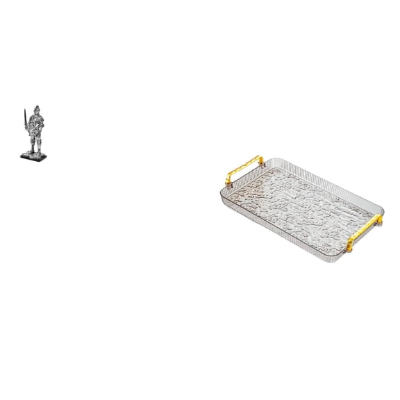Desktop Figurine Knight Statue Kitchen Serving Tray Rectangle Resin for Dining Room Living Room Office