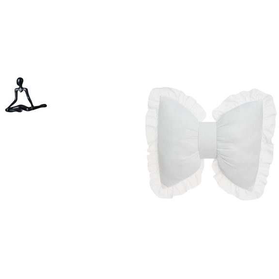 Desktop Figurine Thinker Abstract Sculpture Cute Bow Cushion Soft PP Material for Home Office Bedroom Decor