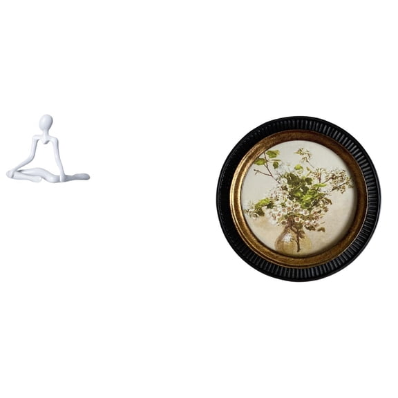 Desktop Figurine Thinker Abstract Sculpture Round Picture Frame Sturdy Resin Material for Home Office Decor