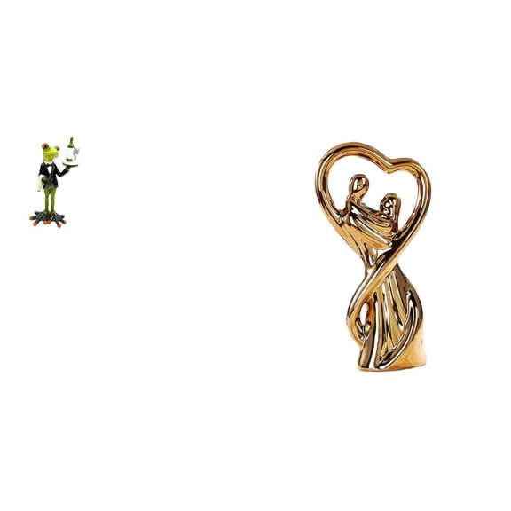 Desktop Figurine Waiter Frog Statue Couple Sculpture Resin Material for Living Room Office Decor Lovers Gift