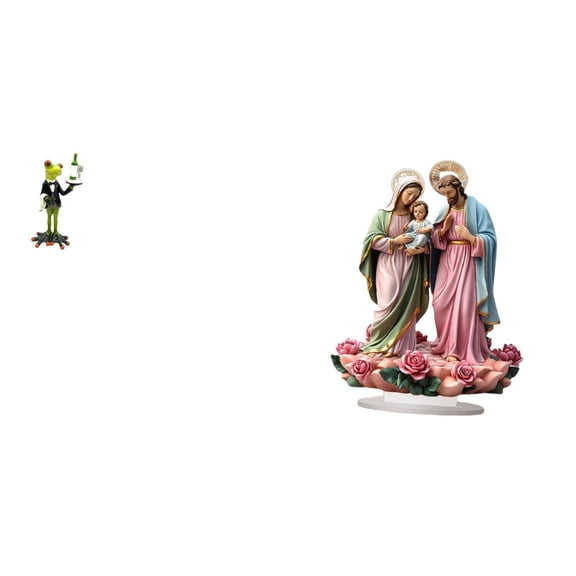 Desktop Figurine Waiter Frog Statue Table Sign Acrylic Material for Home Office Shelf Decoration