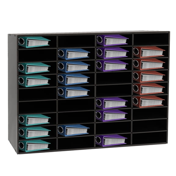 Desktop File Organiser with 24/36 Compartments, Sturdy PVC Construction, 132 lbs Load Capacity, Spacious Storage for Files, Books, and Office Supplies, Easy to Assemble