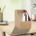 thumbnail image 1 of Desktop File Organizer Box for Students and Office, Corrugated Cardboard Folder Holder with 2 Compartments, Space Saving File Rack and Book Stand for Desk, 1 of 6