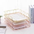 thumbnail image 1 of Desktop File Organizer Document Folder Rack Metal Mesh Letter Tray Magazine Holder for Home Office School, 1 of 6