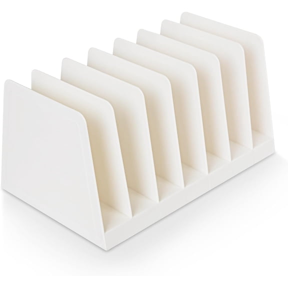 Desktop File Organizer, Mail 7 Compartments Office Sorter, for Easy access to your files, Invoices, Letters and more - 4.5" Height x 8.8" Width 5.5" Depth White, Eco-Friendly