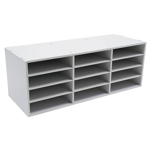 Desktop File Organizer with 12 Slots, Large Capacity Literature Organizer, Sturdy PVC Construction, Ideal for Home and Office Organization