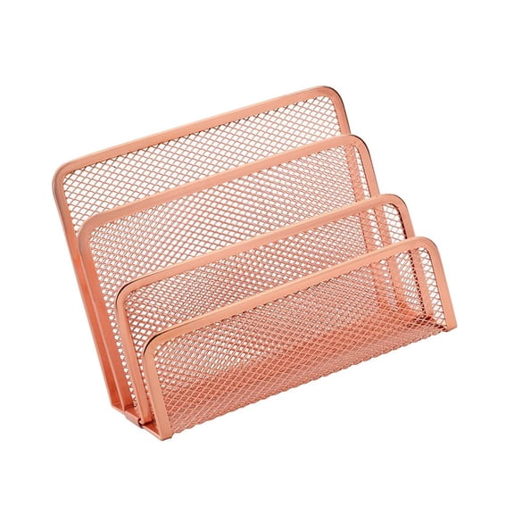 Desktop File Organizers Metal Mesh Magazine Stand Mail Stand for Desk 3 Slot File Sorter Organizers Rack 173x80x135mm