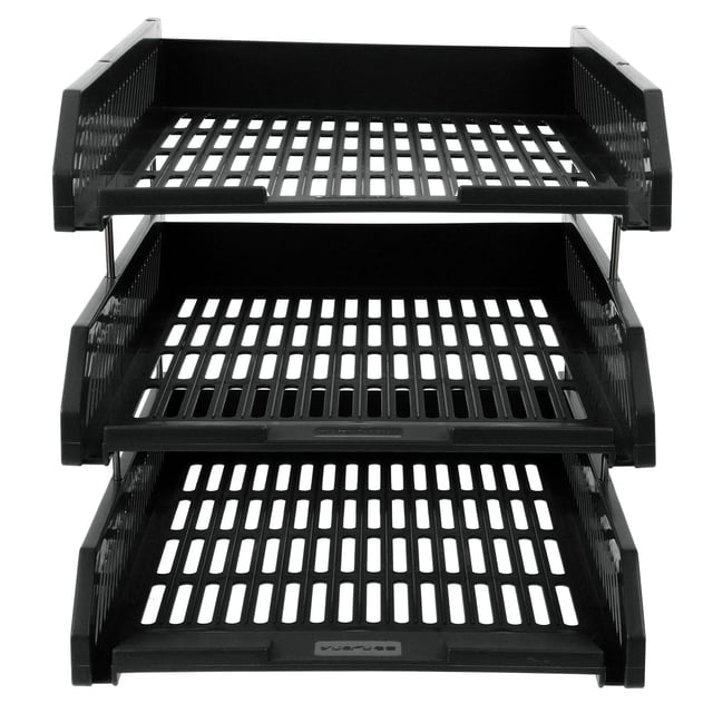 Tier PP File Holder Rack for Office Document Organization on Desk or ...