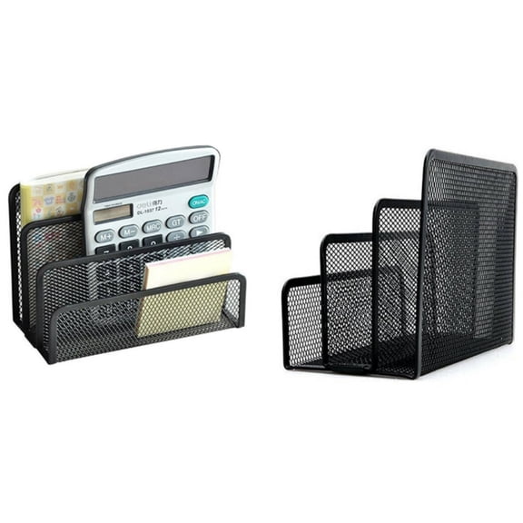 Desktop File Sorter Organizer,Desktop Metal Mesh Envelope Letter Sorter,Paper File Holder,2pack Desk Mail Organizer,Letter Rack,6.7x8.2x5.1in