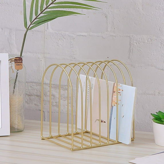 Desktop File Storage Rack,Metal File Holders,File Folder Organizer Rack with 8-Slots,Suitable for Office,Bedroom and Closet