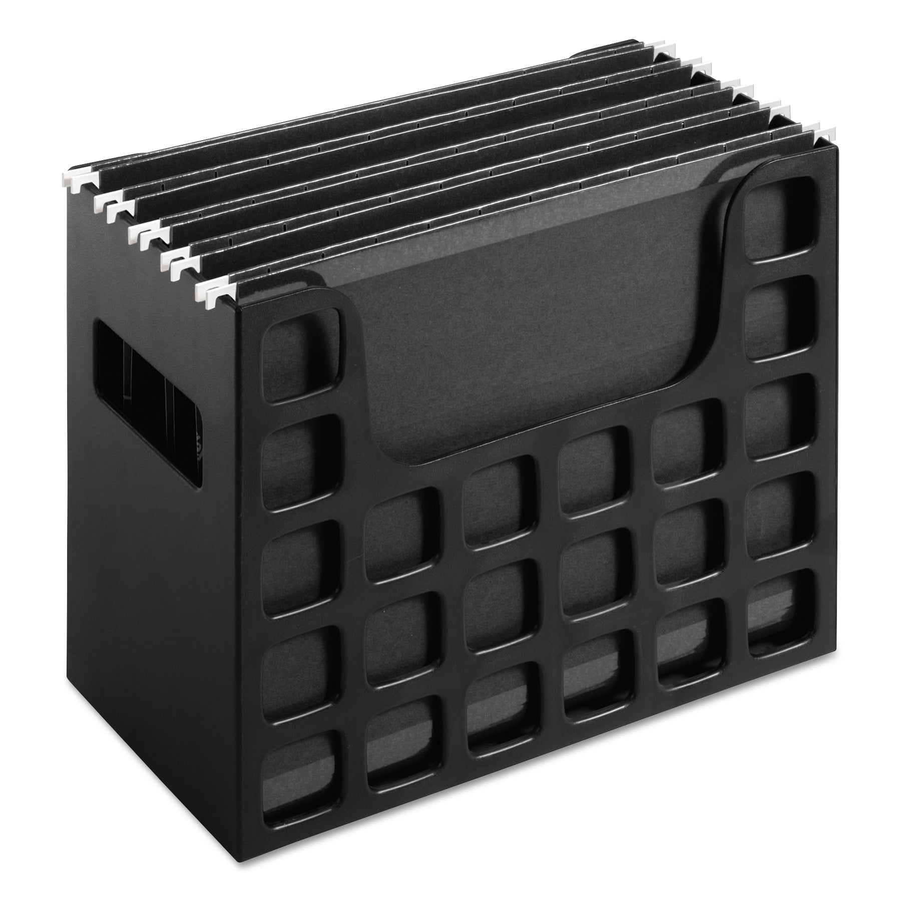 Desktop File With Hanging Folders, Letter Size, 6" Long, Black | Bundle of 5 Each