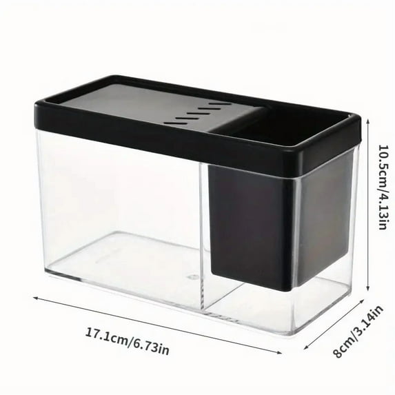 Desktop Fish Tank under $5! Xqxayjr Desktop Aquarium with Pen Holder, Transparent Small Fish Tank for Office Desk, Mini Eco Fish Bowl for Decoration and Storage
