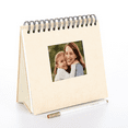 Desktop Flip Photo Album with Window Cover Gold Metal Pen Stand Up