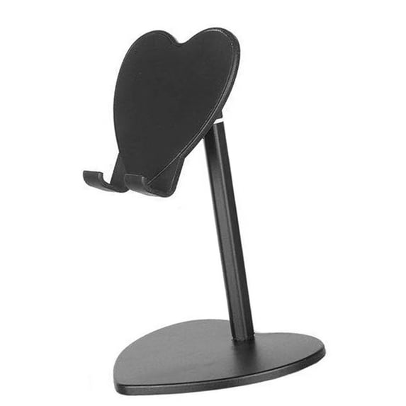 Desktop Foldable Metal Phone Holder Heart Shaped Tablet Mount Support Adjustable Angles Shockproof For Watching Videos