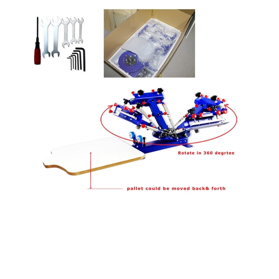 Desktop Four-Color One-Station Single-Wheel Screen Printing Machine