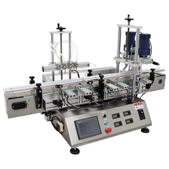 Desktop Four Head Magnetic Pump Filling Machine Capping Machine Integrated Machine