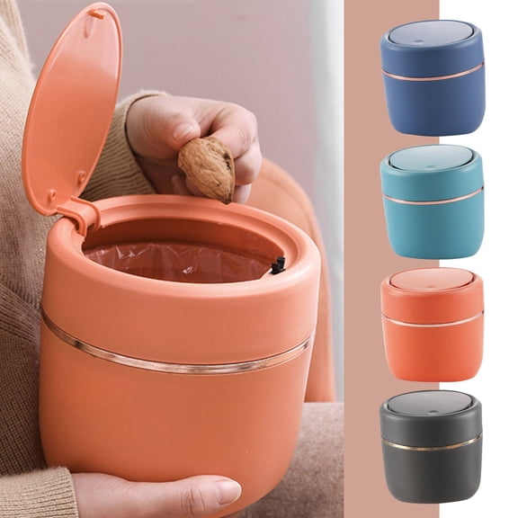 Desktop Garbage Can -up Lid Press Storage Bucket Cute Covered Household Miscellaneous Basket