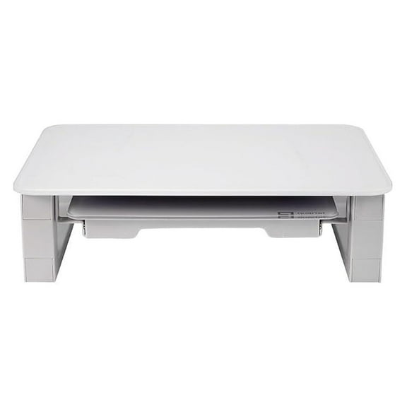 Desktop Glass Monitor Riser for Computer with Dry-Erase Board, Adjustable Height (Q090GMRW01)