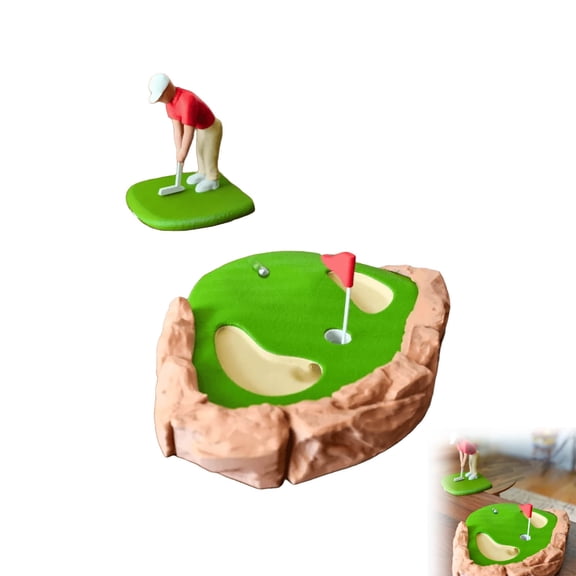 Desktop Golf, Mini Desktop Golf Game Set, 3D Printed Mini Tabletop Golf Putting Green Game With Magnetic Connect Design, Office Desk Putting Practice Toy Gifts for Golfers & Father's Day
