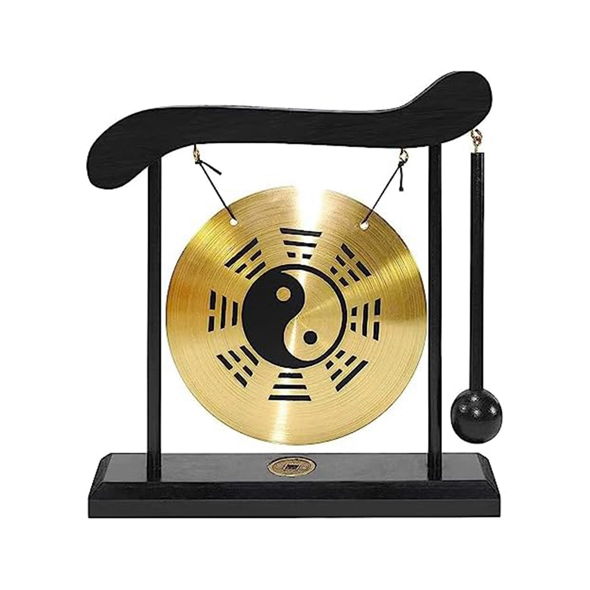 Desktop Gong Feng Shui Brass Gong Desktop Ornament with Stand and