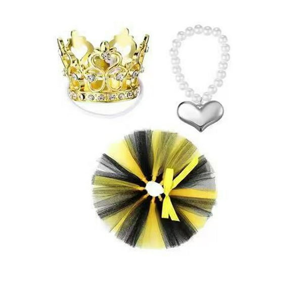Desktop Goose Costume – Princess Outfit Set with Rhinestone Crown, Necklace & Tutu for Figurines, Keychains & Holiday Tabletop Décor