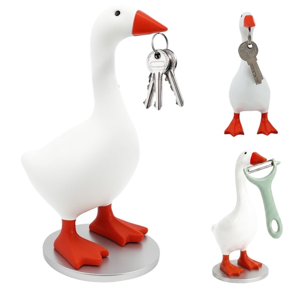 Desktop Goose Statue 7 inch Cute Resin Figurine for Office Desk Decor, Funny Home & Tabletop Decoration, Unique Housewarming Gifts for Women, Idea