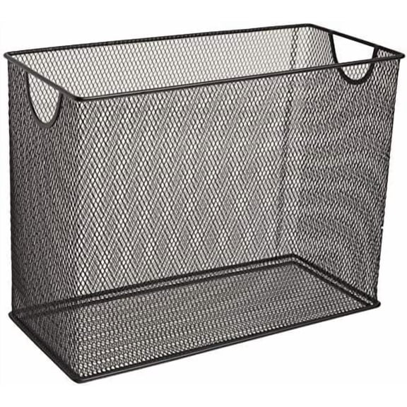 Desktop Hanging File Organizer, Black Mesh Metal, Letter Size, Steel Wire Document & Folder Organizer for Office Desk, Home, Classroom