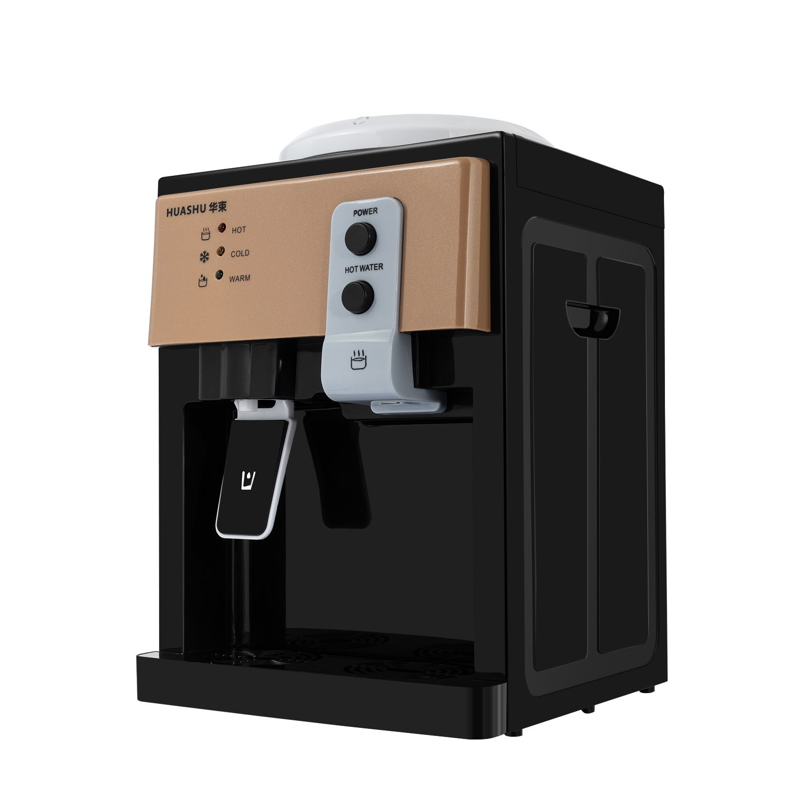 Desktop Hot and Cold Water Cooler Dispenser, Freestanding Top Loading, Automatic Temperature Control, for Home Office Cabinet, Bar