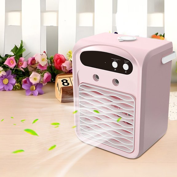 Desktop Humidifying Fan, Portable Evaporative Cooling Spray, Mini Water Chiller Air Conditioner for Desk Office Tabletop Home Room
