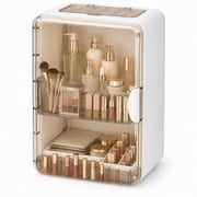Mapleboom Makeup Organizer with Drawer and Lid, Large Capacity Cosmetic Storage, White