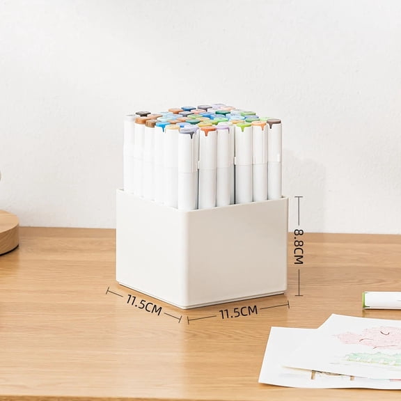 Desktop Large Capacity Storage Pen Holder - Plastic Creative Mark Pen Box, a helpful tool for organizing stationery, making the office environment more organized