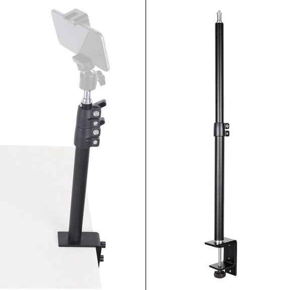 Desktop Light Stand W/ 1/4 Screw Adjustable 2 Sections Telescopic Desk Mounting Stand DSLR Camera Desk Mount