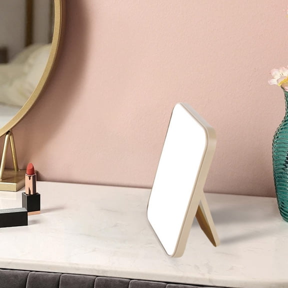 Desktop Makeup Mirror Portable, Foldable Small Table Mirror for Bedroom Dorm and Travel Use, Stable Triangular Stand with Stylish Appearance for Daily Beauty and Dressing Tasks