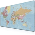 thumbnail image 1 of Desktop Mat World Map Full Desk Mouse Pad, Office Gaming Mousepad Large Mousepad, Computer Pad Non-Slip Rubber Base Waterproof with Stitched Edges, 35.4 X 15.7 in for Work/Game/Office/Home, 1 of 5