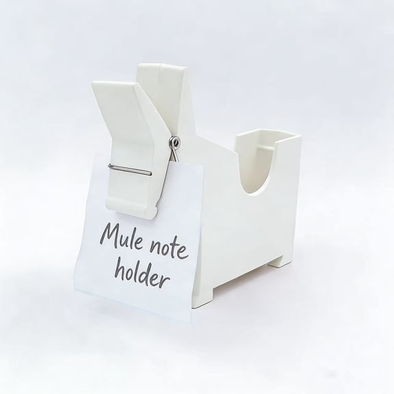 Desktop Memo Note Holder and Stationary Display Stand, Professional ABS Organizer for Office Sticky Notes and Reminders, 15cm Compact Design for Workstation, Pristine Alabaster White