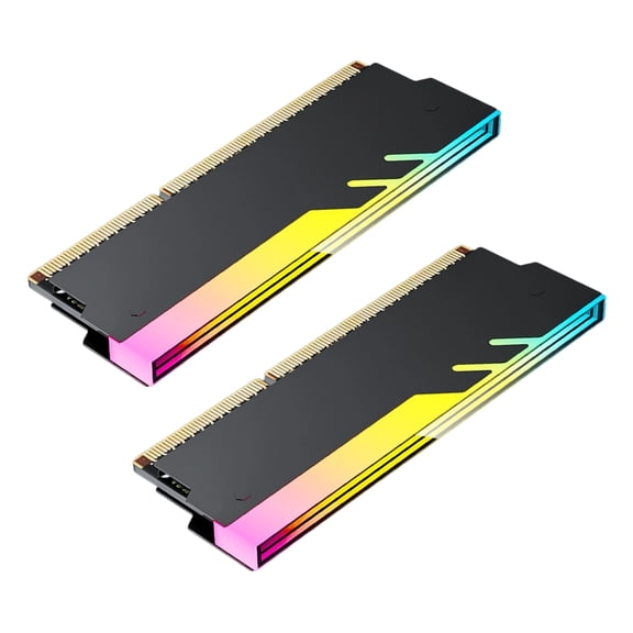 Desktop Memory Heatsink Shell, ARGB Metal Accent, 5V 3Pin Connector Pair, Tower Interior Detail for Builder Setups